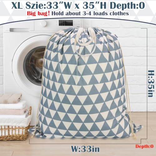 Canvas Laundry Bag 33"Wx 35"H, Heavy Duty Hamper Liner, XL Gray Triangle - color: Gray Triangle,1pc XL, size: XL 33"W x 35"H┃1 Pack