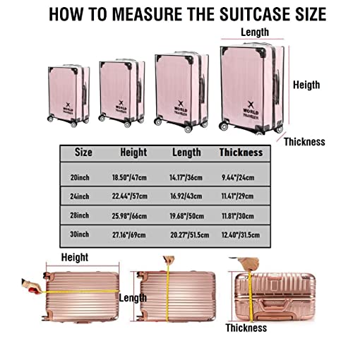 Suitcase Cover Clear PVC Luggage Protector Cover Transparent Travel Luggage Covers for Suitcase waterproof Wheeled Suitcase Cover (26") - size: 26"