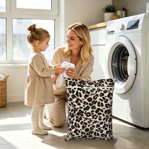 "cheetah Leopard print funny cute 2-Pack Travel Laundry Bags for Dirty Clothes- Large Waterproof Laundry Tote, Wet & Dry Use, Reusable Foldable Carry Handles for Vacation, Gym & Dorm" - color: Cheetah Leopard Print Funny Cute