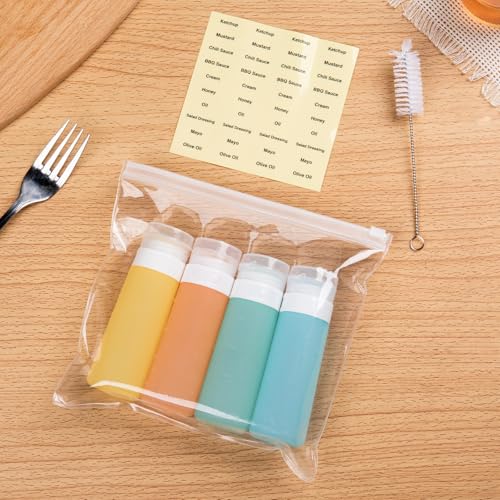 MICEBAY 3 oz Condiment Squeeze Bottles, Leakproof Salad Dressing Container - color: Candies, size: 3 OZ