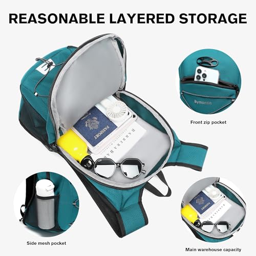 초경량 소프트 데이팩 15L/20L, 쿠션 처리된 통기성 뒷면 패널 백팩, 경량 휴대용 여행용 백팩, 초록색., 데이팩 백팩 - color: 초록색., size: 15L