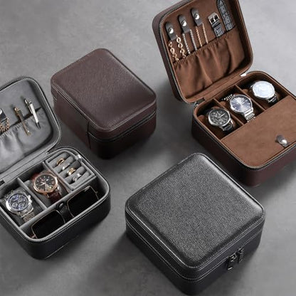 ProCase Travel Watch Case, 2 Slots Mens Jewelry Box -Black - color: Black, size: 2-Slot