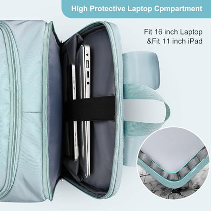 PIJUSHI Travel Backpack 35L Carry On Backpack Flight Approved - color: Teal Blue