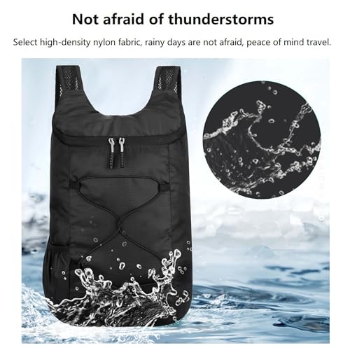 levayhill 16L Foldable Hiking Backpack,Small Packable Daypack,Black - color: Black