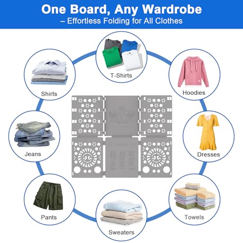 BoxLegend V3 Shirt Folding Board t Shirt Laundry Folder for Clothes Grey - color: Gray