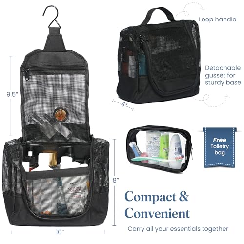 The Fine Living Co. Portable Shower Caddy Hanging Mesh Shower Caddy,10x4x8" - color: Black