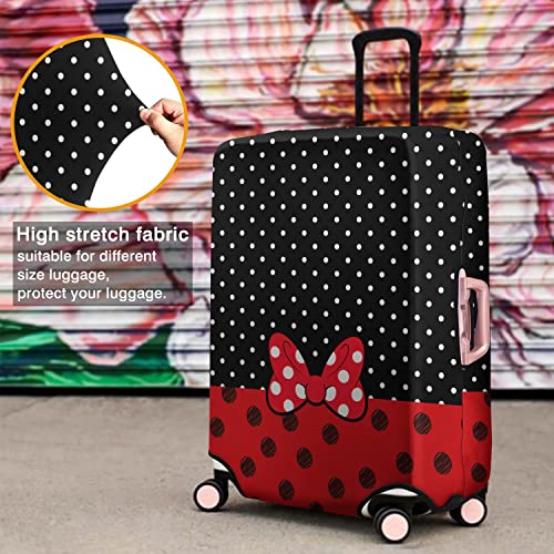 Red Bow Luggage Cover Protector Fit 18-20 Inch, Black - color: Luggage Cover-4, size: S(18-20in)