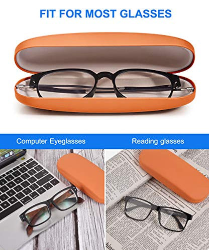 RayLove Unisex Hard Shell Eyeglasses Cases, Protective Case For Glasses - color: Orange