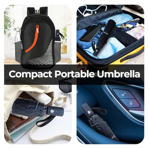 LLanxiry Compact Travel Umbrella, Windproof Automatic Umbrellas for Rain - color: (Orchid)