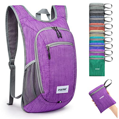 G4Free 10L/15L Hiking Backpack Lightweight Packable Hiking Daypack Small Travel Outdoor Foldable Shoulder Bag - color: Purple, size: 10L