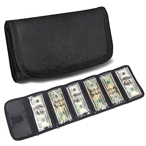 Money Organizer with Zipper,Cash Envelopes Budget Binder - color: Black