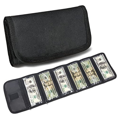 Money Organizer with Zipper,Cash Envelopes Budget Binder - color: Black