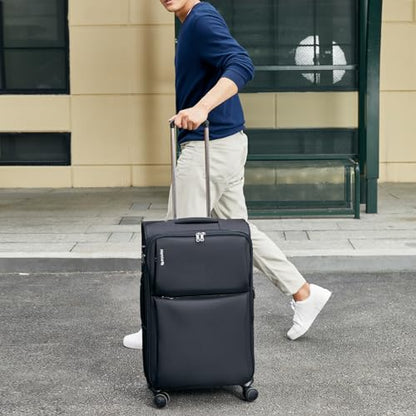 Hanke Carry On Luggage 22x14x9 Airline Approved with Garment Compartment - color: Black, size: 20 Inch Carry on