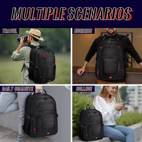 55L Gaming Laptop Backpack, Fits 18.4-19" Laptop, Black - color: Black, size: 18.4 Inch（21.6"x15.4"x9.8"）
