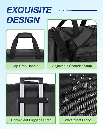 BAGSMART 4-in-1 Gym Bag for Women Men, TSA Duffle Bag for Travel - color: Kakhi