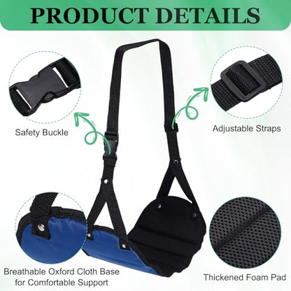 PATIKIL Airplane Footrest, Adjustable Foot Hammock with Hooks Foldable Memory Foam Footstool to Relax Feet Long Flight Airplane Travel Essentials for Under Office Desk, Black, Dark Blue - color: Black, Dark Blue