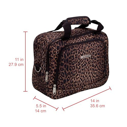 Rockland Fashion Softside Upright Luggage Set, Leopard, 2-Piece (14/19) - color: Leopard, size: 2 Piece (19"/14" Tote)