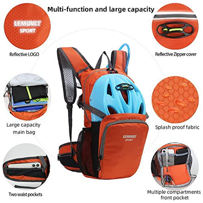 Hiking Daypack 15L Lightweight Waterproof Backpack - color: Orange