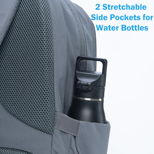 PUREVAVE Laptop Backpack Water Resistant YKK Zippers Travel Study - color: Gray