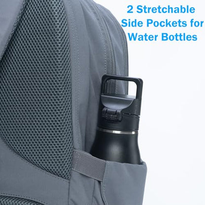 PUREVAVE Laptop Backpack Water Resistant YKK Zippers Travel Study - color: Gray