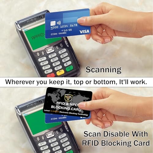 SaiTech IT 5 Pack RFID Blocking Card for Credit Debit ID Card, WM Black - color: Black WM