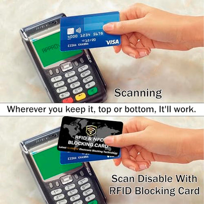 SaiTech IT 5 Pack RFID Blocking Card for Credit Debit ID Card, WM Black - color: Black WM