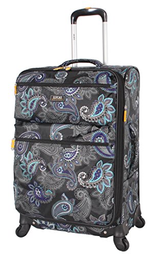 LUCAS Designer Luggage Collection - Expandable 24 Inch Softside Bag - Durable Mid-sized Ultra Lightweight Checked Suitcase with 4-Rolling Spinner Wheels (Diva) - color: Diva