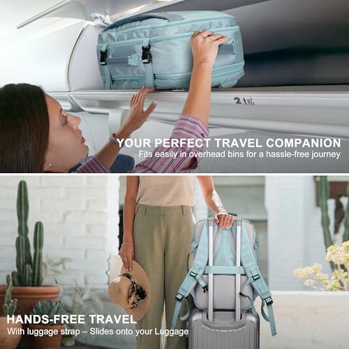 PIJUSHI Laptop Travel Backpack Carry On Flight Approved Fits 16 inch Laptop - color: Blue