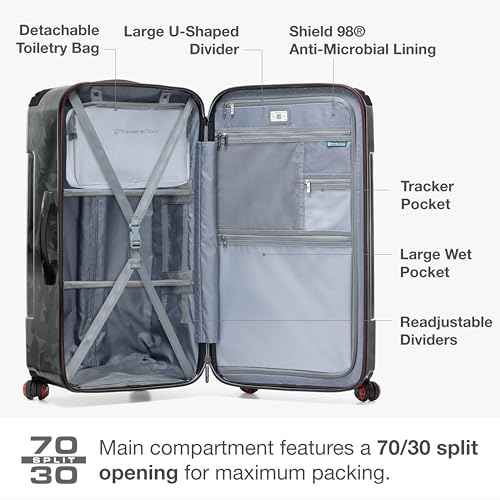 Traveler's Choice Maxporter II Polycarbonate Hardside Trunk with Spinner Wheels, Gray Camo, 31-Inch Large Trunk - color: Gray Camo, size: 31-inch Large Trunk