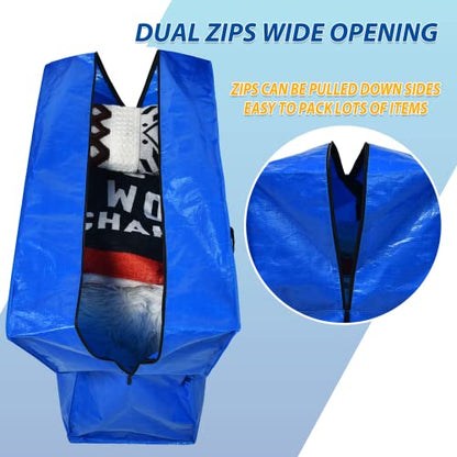 Extra Large Storage Bags, 155 Gallon XXL Jumbo Large Moving Bags Heavy Duty - color: Blue - 1 PACK, size: 60" X 30" X 20"