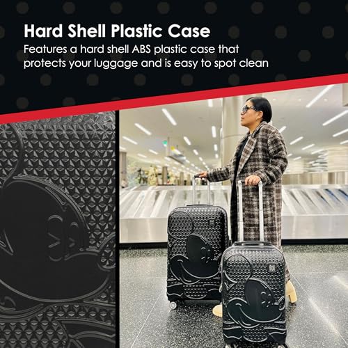 FUL Disney Mickey Mouse 30 Inch Rolling Luggage, Black - color: Mickey Mouse - Black, size: 30 Inch