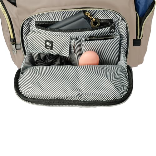 Kenneth Cole REACTION Madison Square Lightweight Hardside Chevron Expandable Spinner Luggage, Taupe, 2-Piece (20" Carry On + Sophie Backpack) - color: Taupe, size: 2-Piece (20" Carry On + Sophie Backpack)