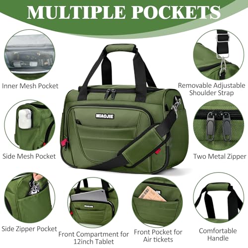 Underseat Carry On Luggage Bag Airplanes Personal Item Bag - 16 IN Green - color: Green, size: 16 IN