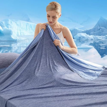 Marchpower Arc-Chill Cooling Blanket for Hot Sleepers Queen Size Blue - color: Blue, size: Queen 79" X 86"