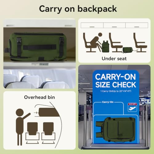 Travel Backpack for Men Women, Carry On Laptop Backpack - color: Green-2