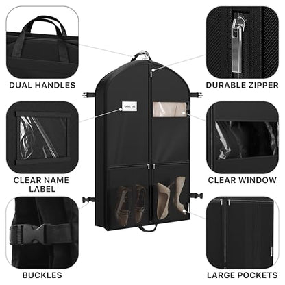 Simple Houseware 43" Travel Garment Bag with Pockets, Heavy Duty Suit Bag - size: 43-Inch Long w/ Pocket, Single