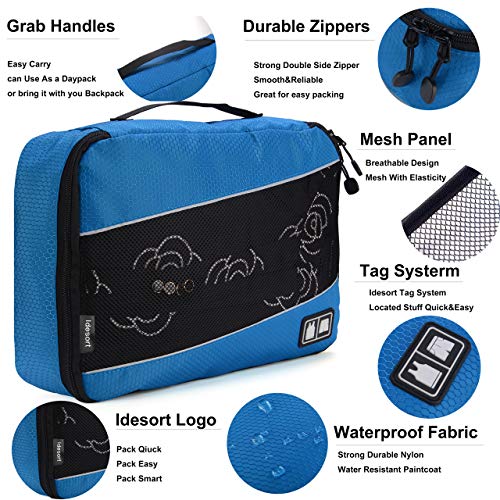 Packing Cubes large Luggage Organizers Bags For Travel Organizing Clothes - color: 8 set - Grey/Blue