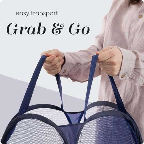 Handy Laundry Collapsible Mesh Laundry Hamper 2-Pack, Blue - color: Blue, 2-PACK