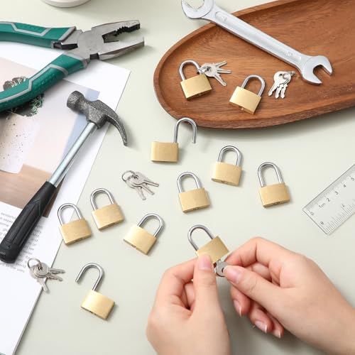Yaocom Solid Brass Keyed Alike Padlocks with Keys, 25mm, 24 Pcs - size: 25 mm