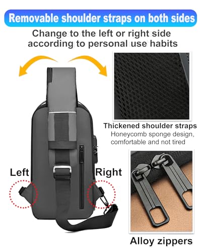 Sling Bag for Men | Anti-theft Crossbody Bag - Crossbody Shoulder Chest Bag - color: Brown