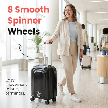 Bioworld Disney Mickey Mouse Peeking Mickey 20" 4-Wheel Roling Luggage - color: Disney Mickey Mouse Peeking