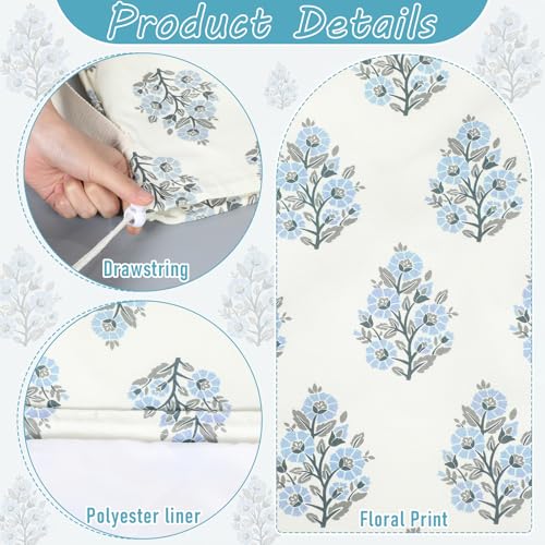 Shinylin Floral Block Print Laundry Bags 29" x 18" Grandmillennial