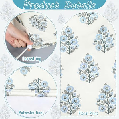 Shinylin Floral Block Print Laundry Bags 29" x 18" Grandmillennial