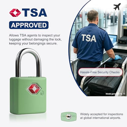 TSA Locks for Luggage with Keys, Individually Keyed, 4-Color - color: Multicolor