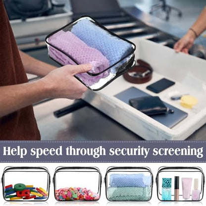 Sanwuta 100 Pcs Clear Makeup Bags Bulk, Toiletry Bag,Black - color: Black