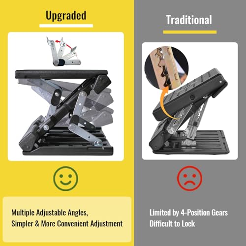 Foot Rest for Under Desk at Work Enlarged, Ergonomic Footrest with Adjustable Height and Angle, Foldable Foot Stool with Removable Pad Massage Beads for Office Gaming Chair Brown - color: Brown Plus