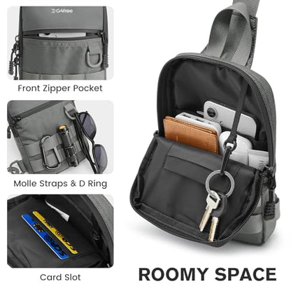 G4Free Small Crossbody Sling Bag, Mini Tactical EDC Chest Bag for Men - color: Grey