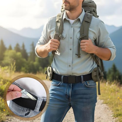ElevateTech Travel Money Belt, Hidden Money Pouch Security Waist Wallet
