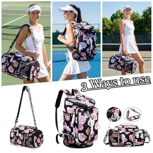 Gym Duffle Bag Backpack,4‑Way Waterproof with Shoe Compartment Travel Laptop - color: Red