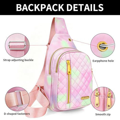 Aisijimo Small Sling Bag For Women Men Casual Crossbody Sling Backpack - color: 801s-pgreen